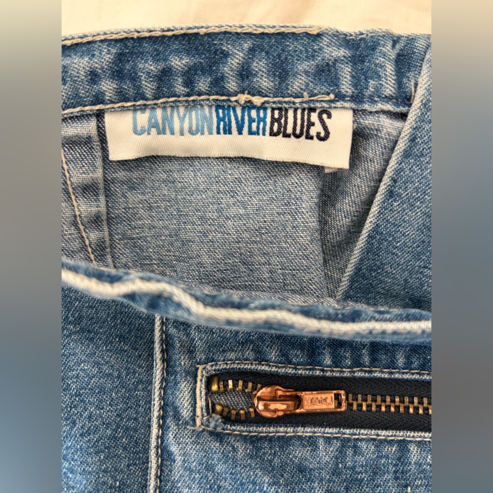 90s Canyon River Blues Denim Skort Front Pocket Mini Vintage - Picture 3 of 7